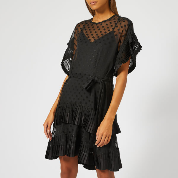 zimmermann pleated long sleeve mini