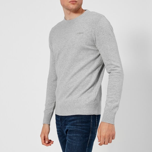 Diesel Men's Over Crew Neck Knitted Jumper Grey Mens Clothing