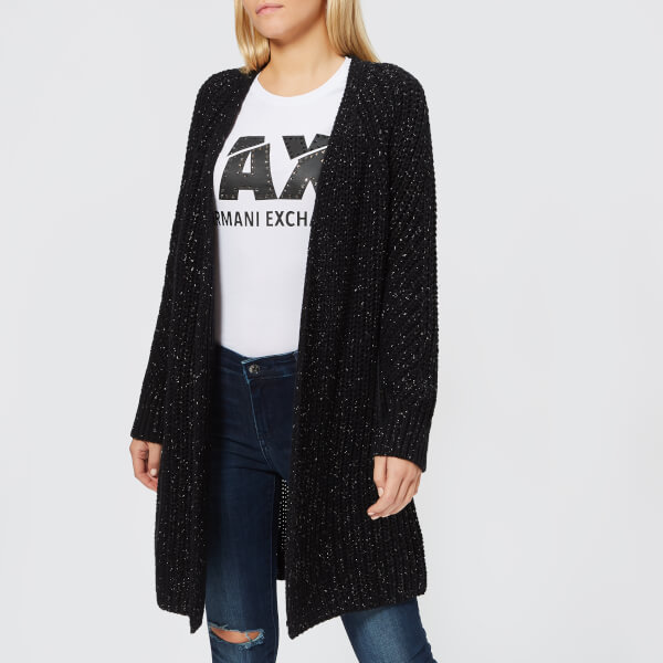 Armani Exchange Women's Long Cardigan Black Womens Clothing