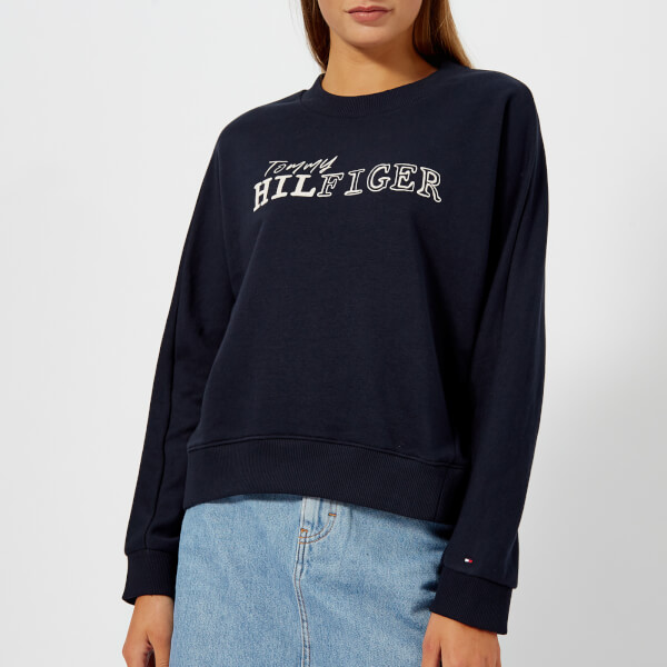 Download Tommy Hilfiger Women's Eline Crew Neck Sweatshirt - Navy ...