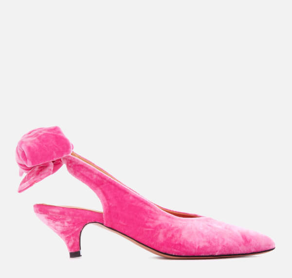 Ganni Women's Sabine Sling Back Kitten Heels - Hot Pink - Free UK