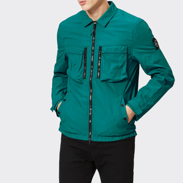 Marshall Artist Men's Garment Dyed Overshirt Teal Mens Clothing