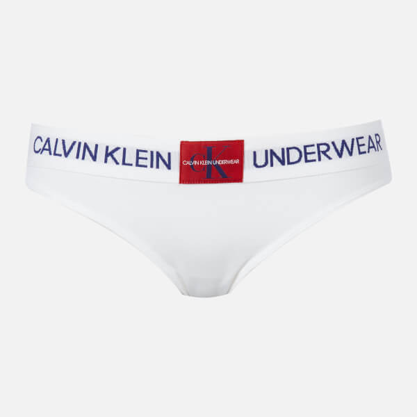 Calvin Klein Women's Bikini Monogram Briefs - White - Free UK Delivery ...