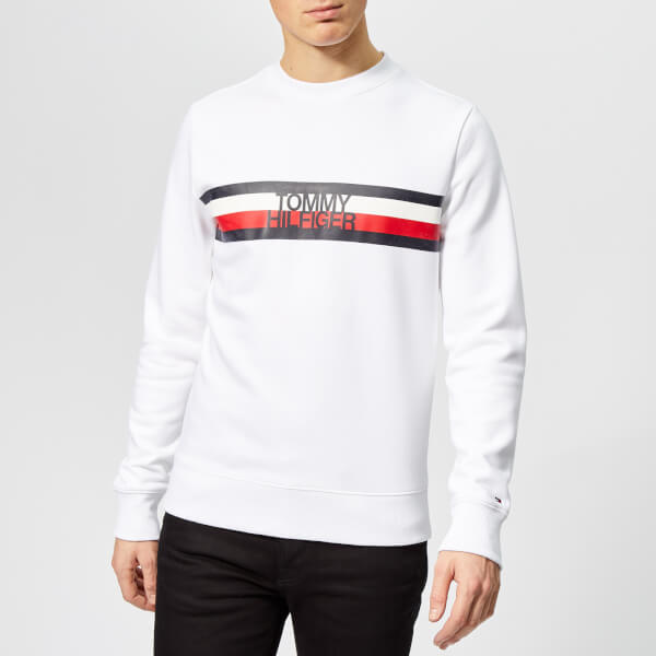 Tommy Hilfiger Men's Tommy Logo Sweatshirt - White Mens Clothing ...