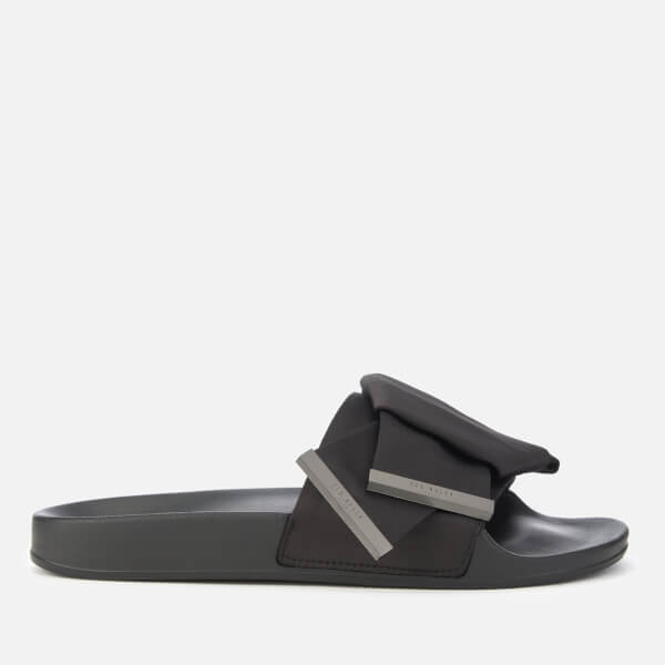 Ted Baker Women's Bleful Satin Bow Slide Sandals - Black | FREE UK ...