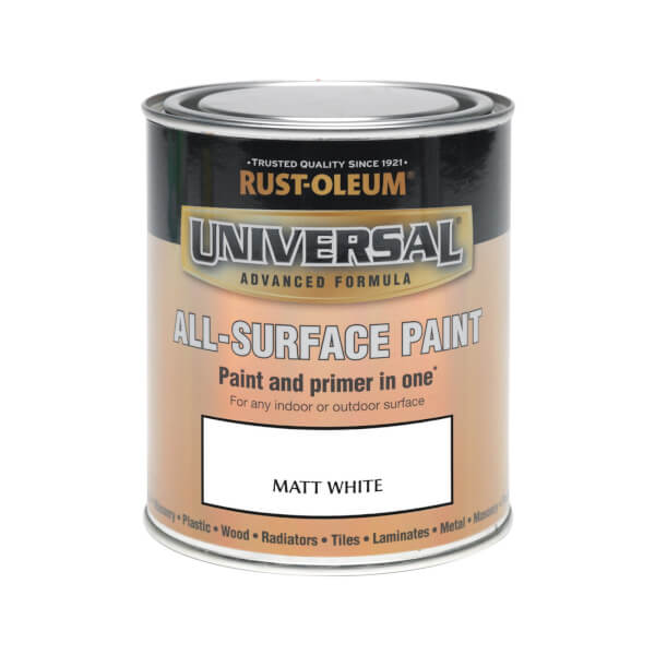 RustOleum Universal All Surface Matt Paint & Primer White 750ml