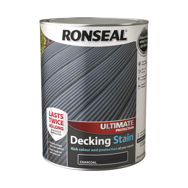 Ronseal Ultimate Decking Stain Charcoal 5L Homebase