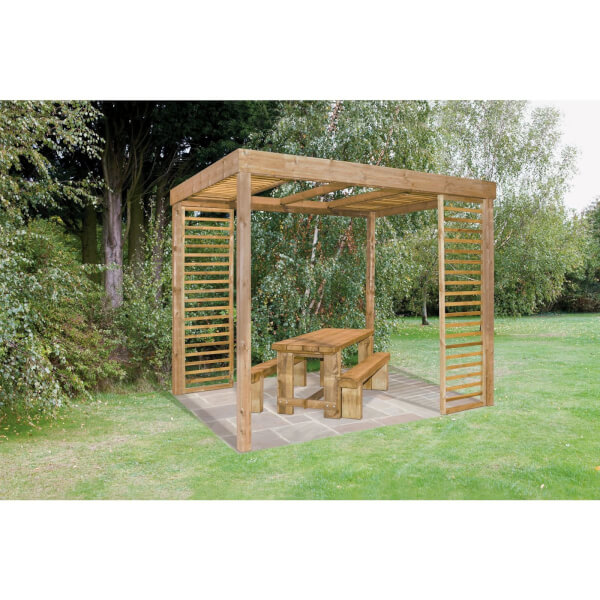 Forest Dining Garden Pergola with Panels Homebase