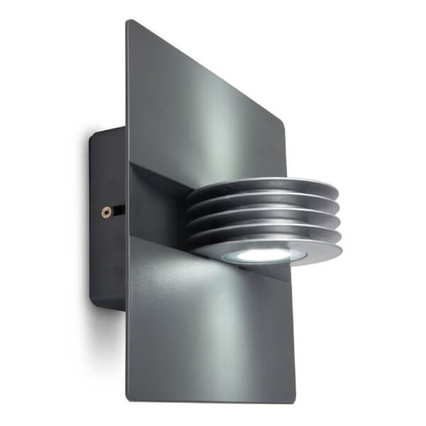 Lutec Split LED 9W LED Up/Down Wall Light - Graphite | Homebase