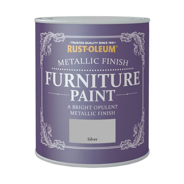 RustOleum Metallic Furniture Paint Silver 125ml Homebase