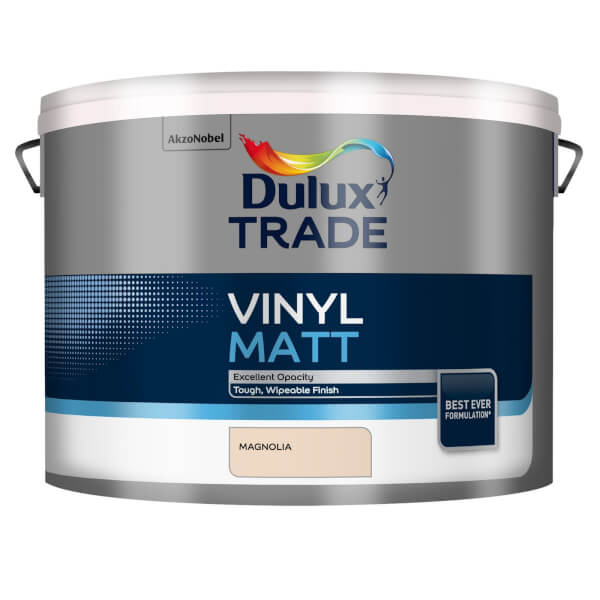 Dulux Trade Vinyl Magnolia Matt Emulsion Paint 10L Homebase