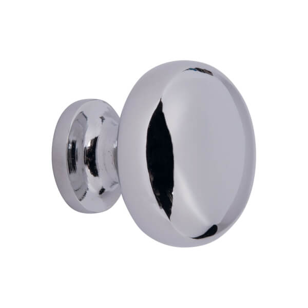Round Door Knob Polished Chrome 30mm Homebase