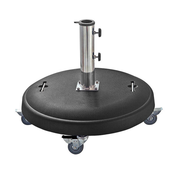 Concrete Wheeled Parasol Base 50kg Black Homebase
