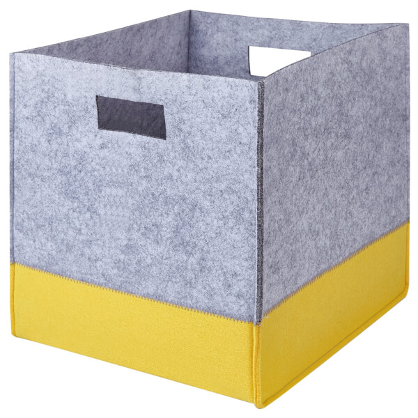 Compact Cube Felt Insert Grey & Yellow Homebase