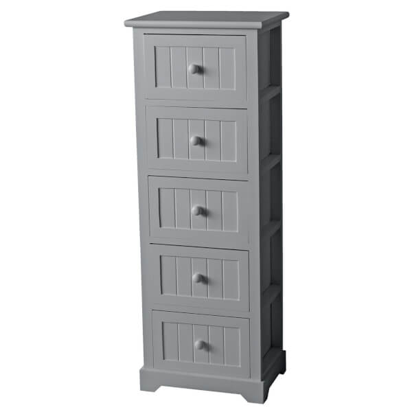 Classic 5 Drawer Unit Grey Homebase