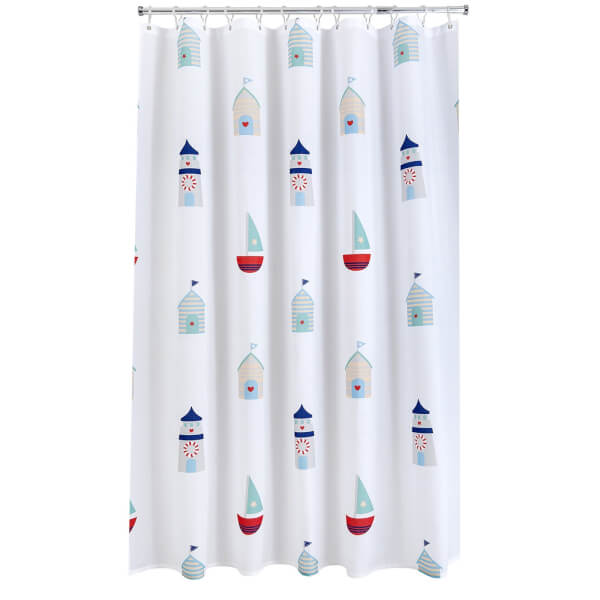 Beach Hut Shower Curtain Homebase