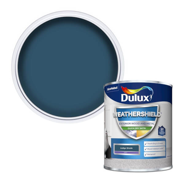 Dulux Weathershield Quick Dry Satin Paint - Indigo Shade