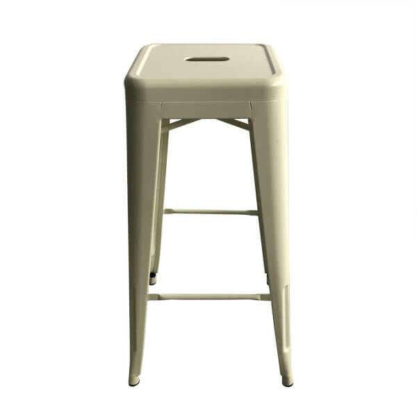 Pair Of Metal Bar Stools Cream Homebase