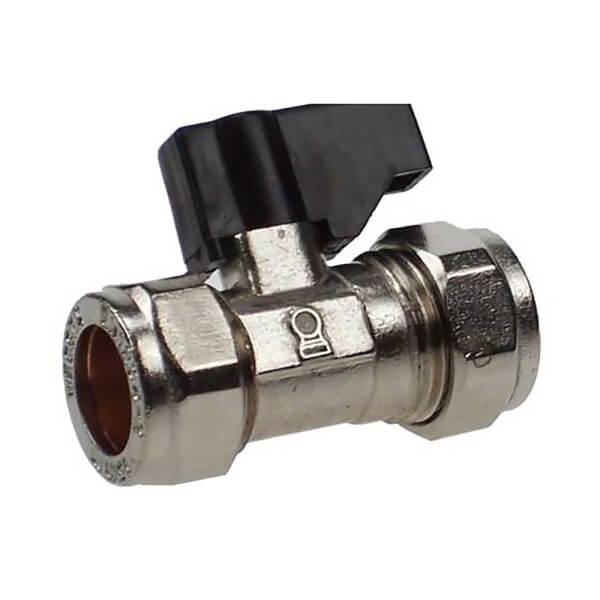 Isolating Valve with On Off Handle Compression Fitting 15mm Homebase