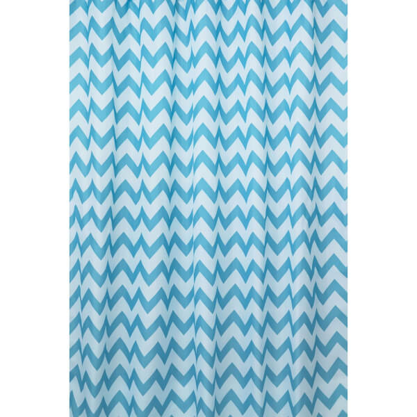 Estilo Teal Chevron Shower Curtain Homebase