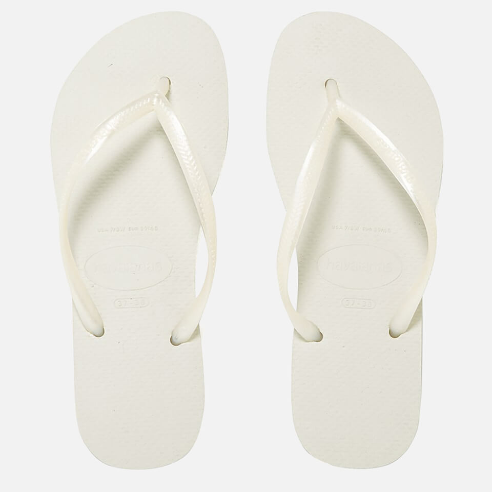 Havaianas Women's Slim Flips Flops White Womens Footwear