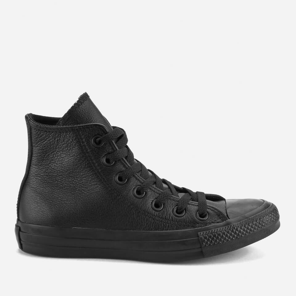 Converse Unisex Chuck Taylor All Star Leather Hi-Top Trainers - Black ...