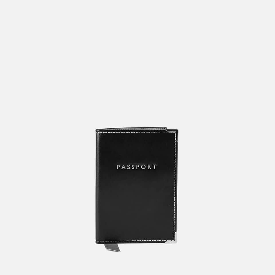 Aspinal of London Plain "Passport" Cover Black EBL Free UK Delivery over £50