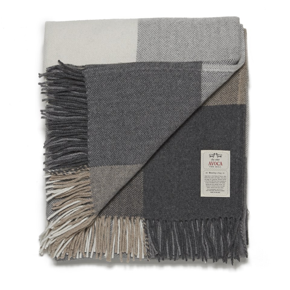 Avoca Cashmere Blend Rome Throw Grey 142 x 183cm Free UK Delivery