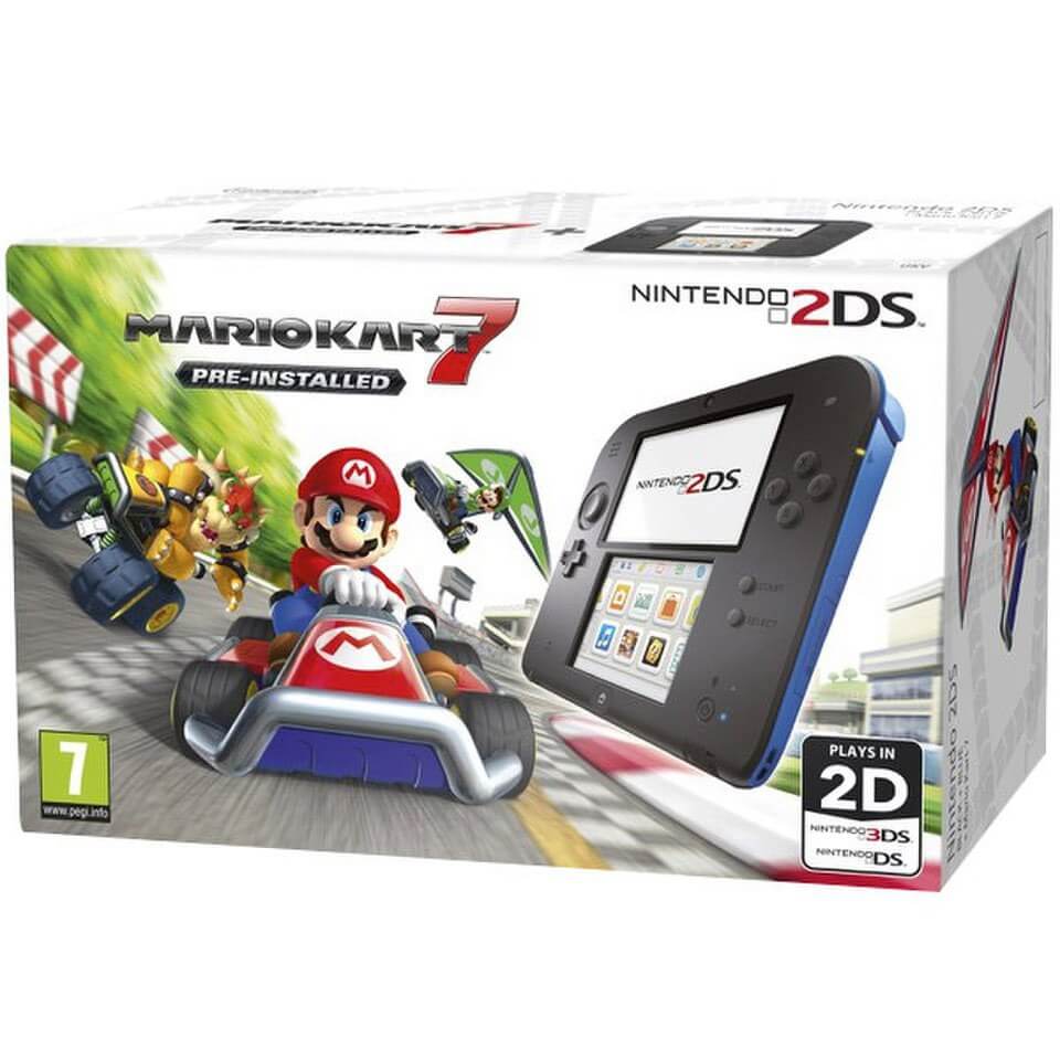 nintendo 2ds blue and black