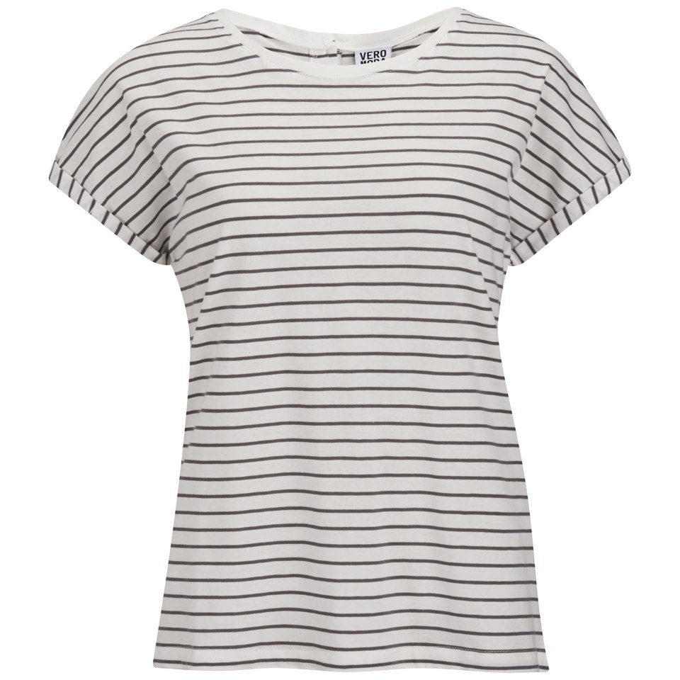 Vero Moda Women's Stripe T-Shirt - Pewter Stripe Womens Clothing ...