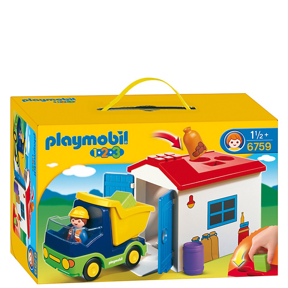Playmobil 1.2.3 Truck with Garage (6759) Toys | TheHut.com