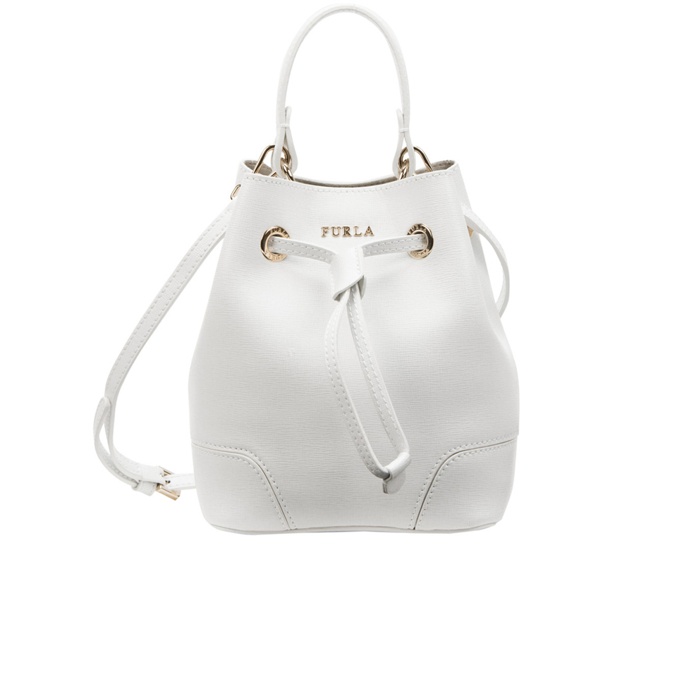 Furla Women's Stacy Mini Drawstring Bucket Bag White