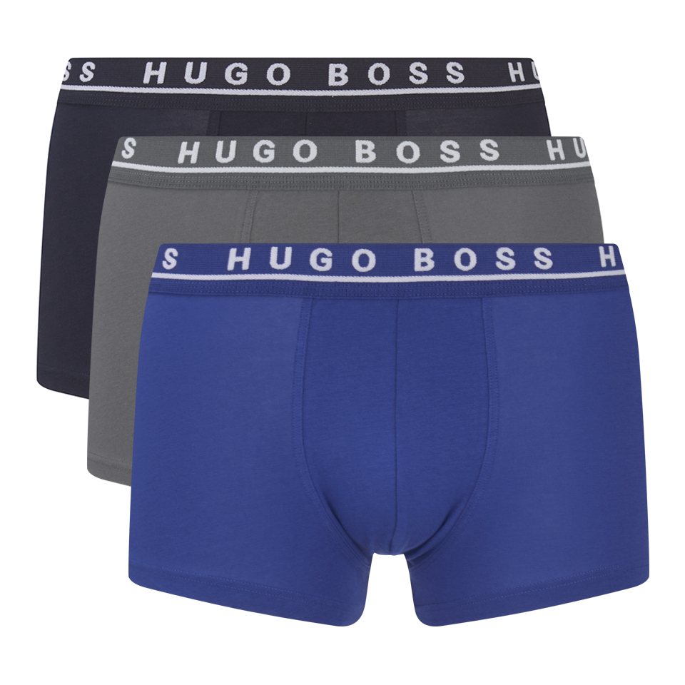BOSS Hugo Boss Men's 3 Pack Boxer Shorts - Blue/Grey Mens Underwear ...