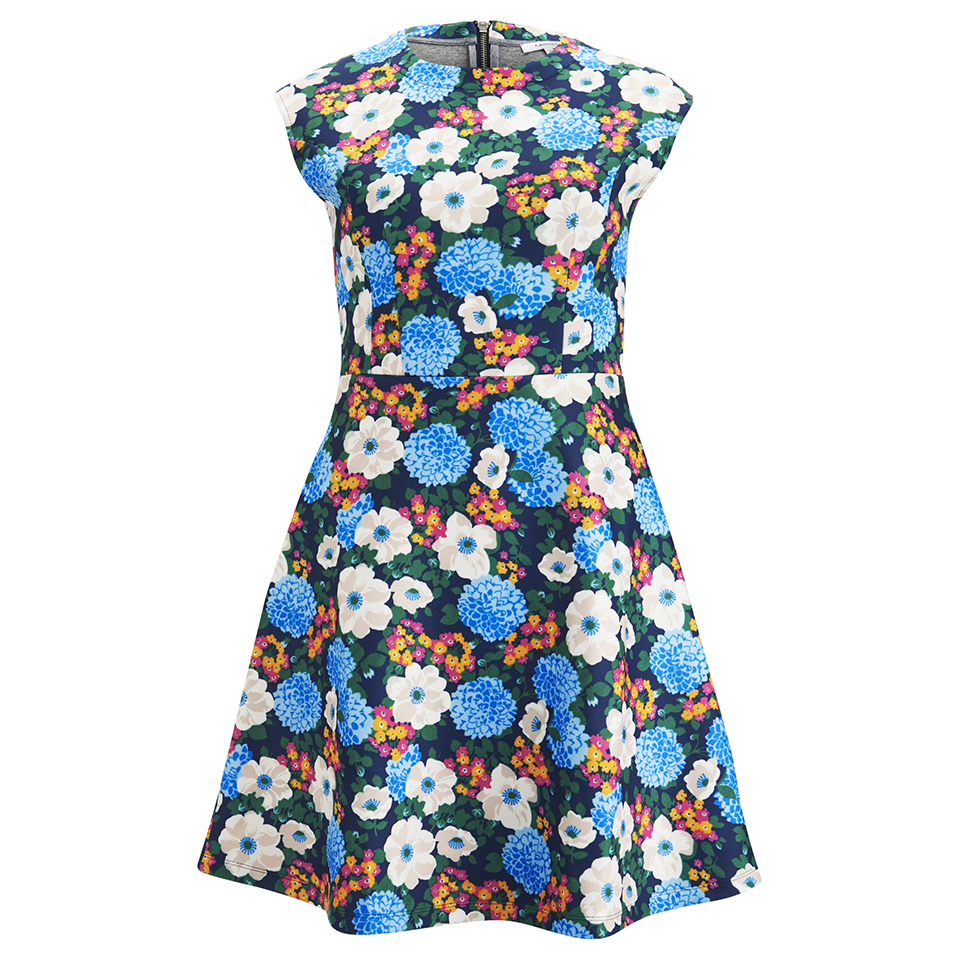 Carven Women's Floral Mini Dress Multi Free UK Delivery over £50