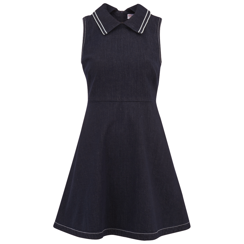 REDValentino Women's Collar Denim Dress - Blue - Free UK Delivery Available