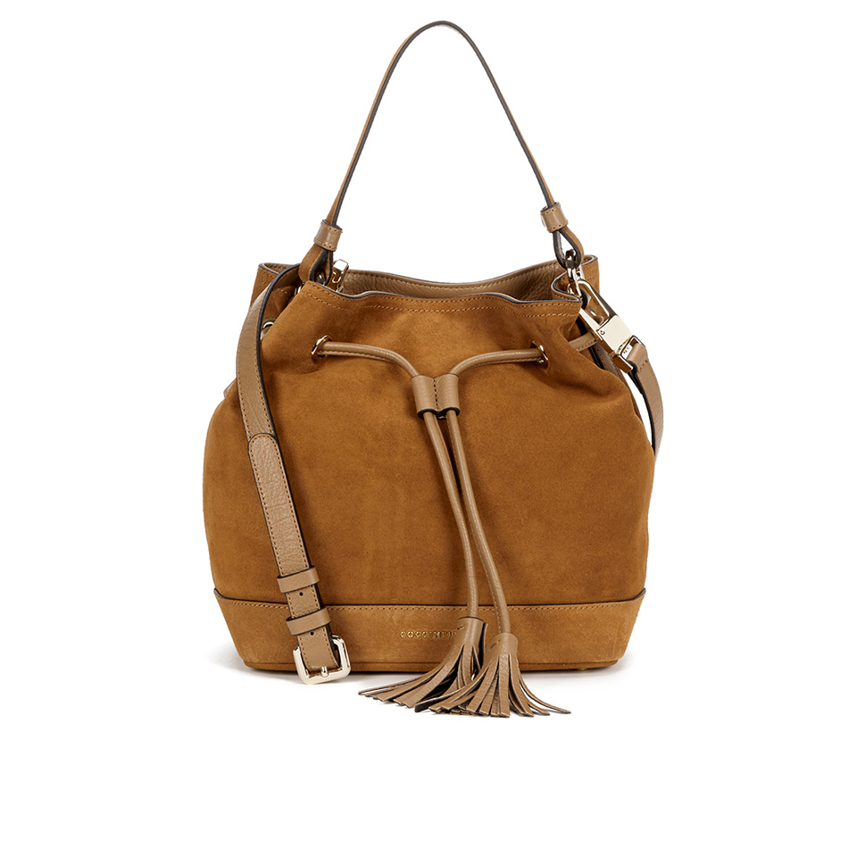 Coccinelle Women's Jessie Suede Bucket Bag Tan