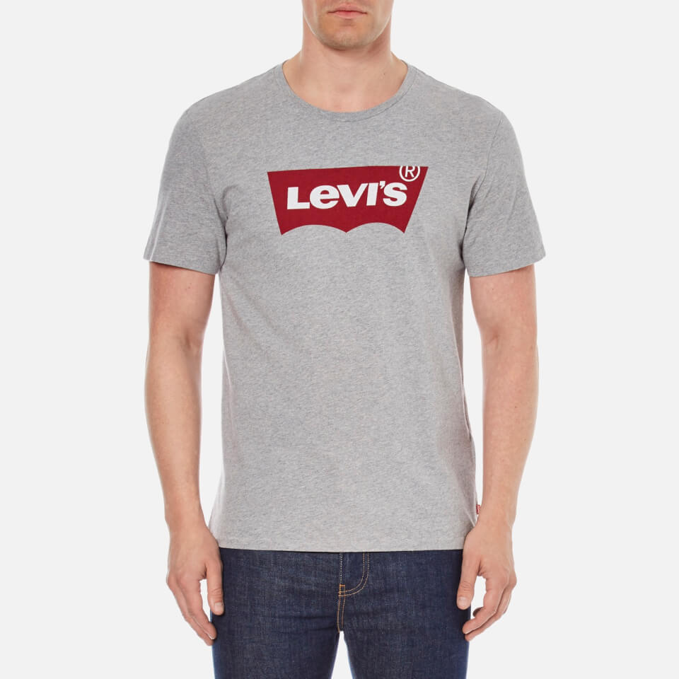 Levi's Men's Tab Graphic Set-In Neck T-Shirt - Grey Mens Clothing ...