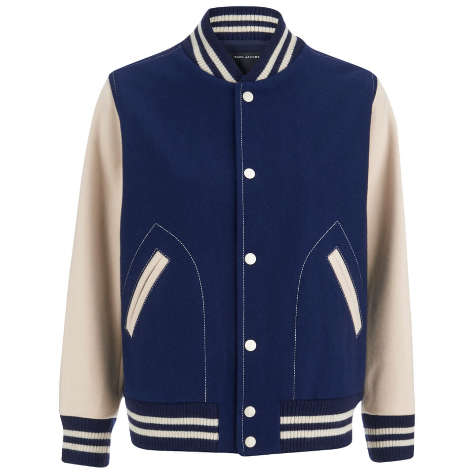 Marc Jacobs Women's Shrunken Varsity Jacket - Navy - Free UK Delivery ...