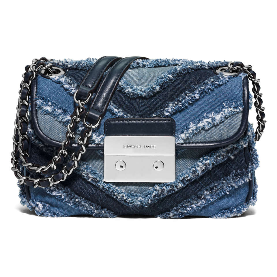 MICHAEL MICHAEL KORS Women&#39;s Sloan Small Denim Crossbody Bag - Multi/Blue