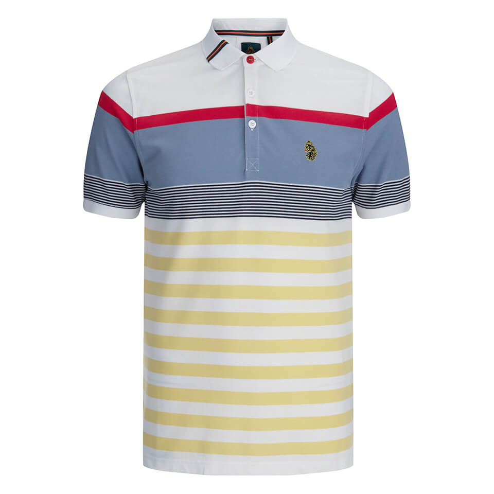 Luke 1977 Sport Men's Carnoustie Golf Striped Polo Shirt - White Mix ...