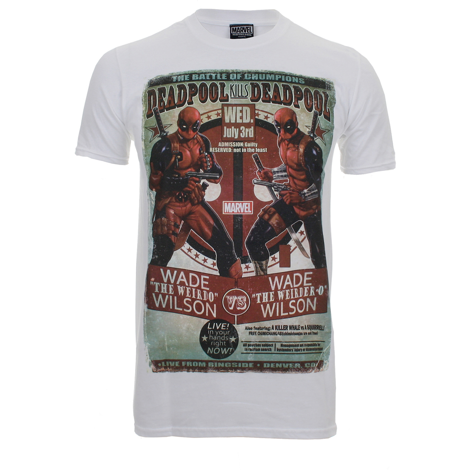 Marvel Men S Deadpool Marvel Deadpool Kills T Shirt White Pop In A Box Us