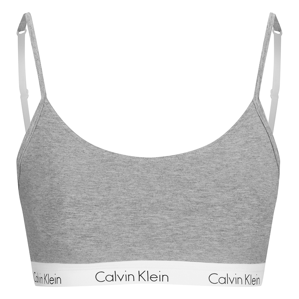 Calvin Klein Women's CK One Logo Bralette - Grey Heather - Free UK ...