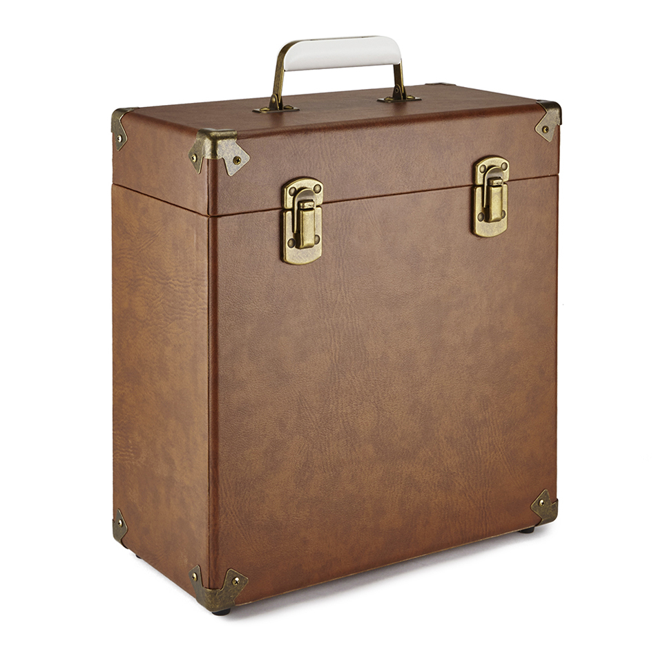 GPO Retro Portable Carry Case for LP Records and 12-Inch Vinyl - Brown