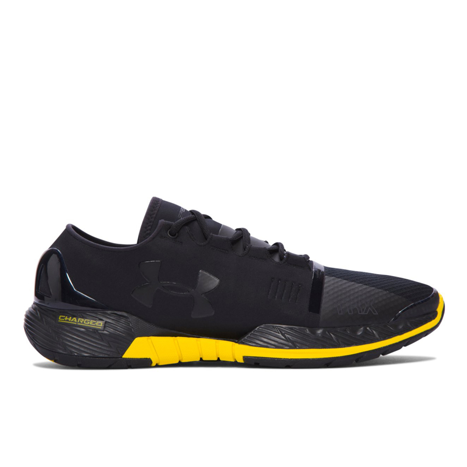 black and yellow under armour shoes