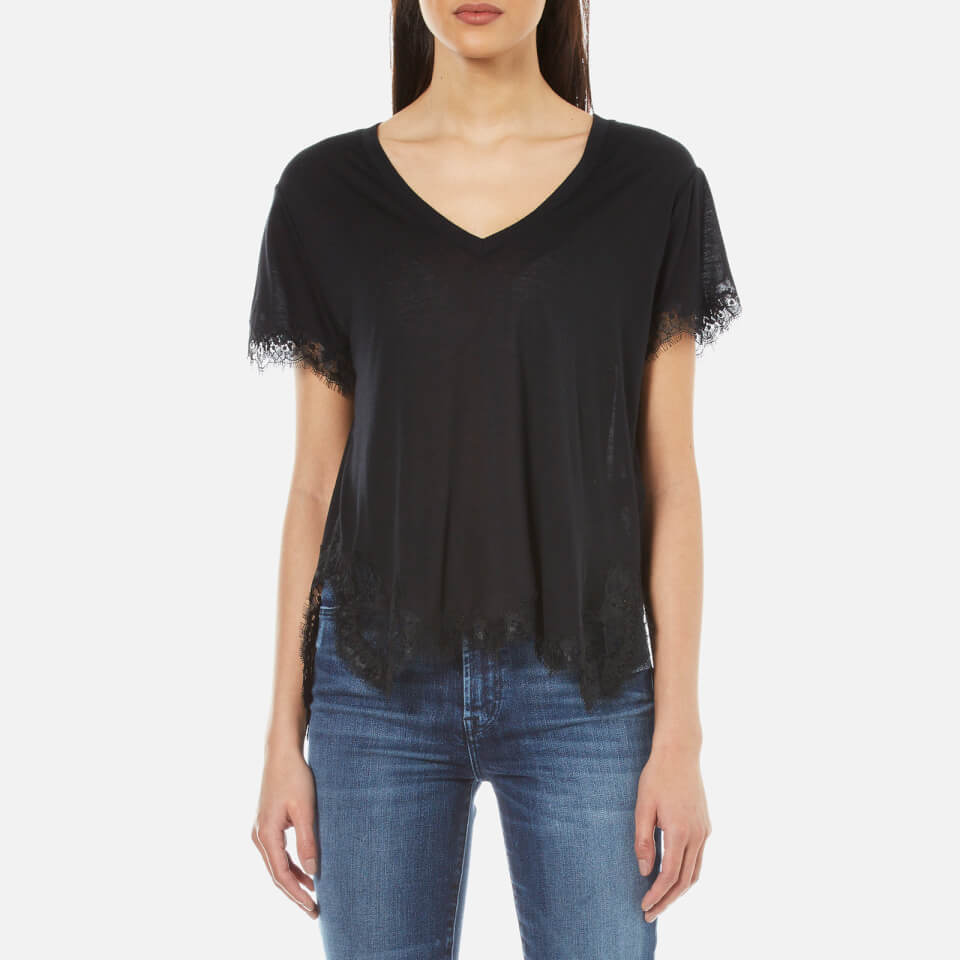 Helmut Lang Women's Lace T-Shirt - Black - Free UK Delivery over £50