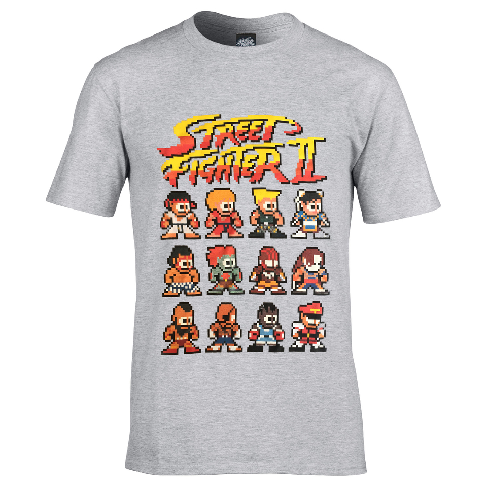 Capcom Street Fighter Men's Street Fighter II T-Shirt - Grey Merchandise | Zavvi