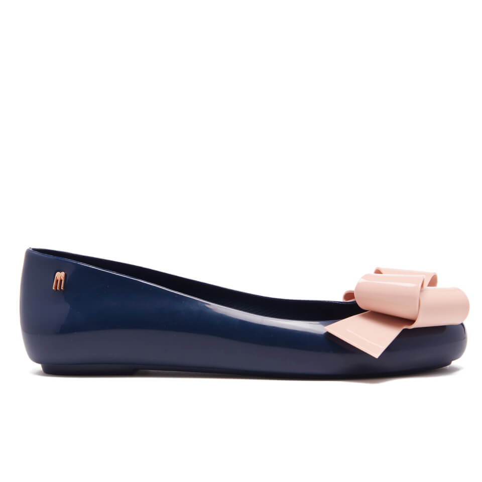 navy flats with bow