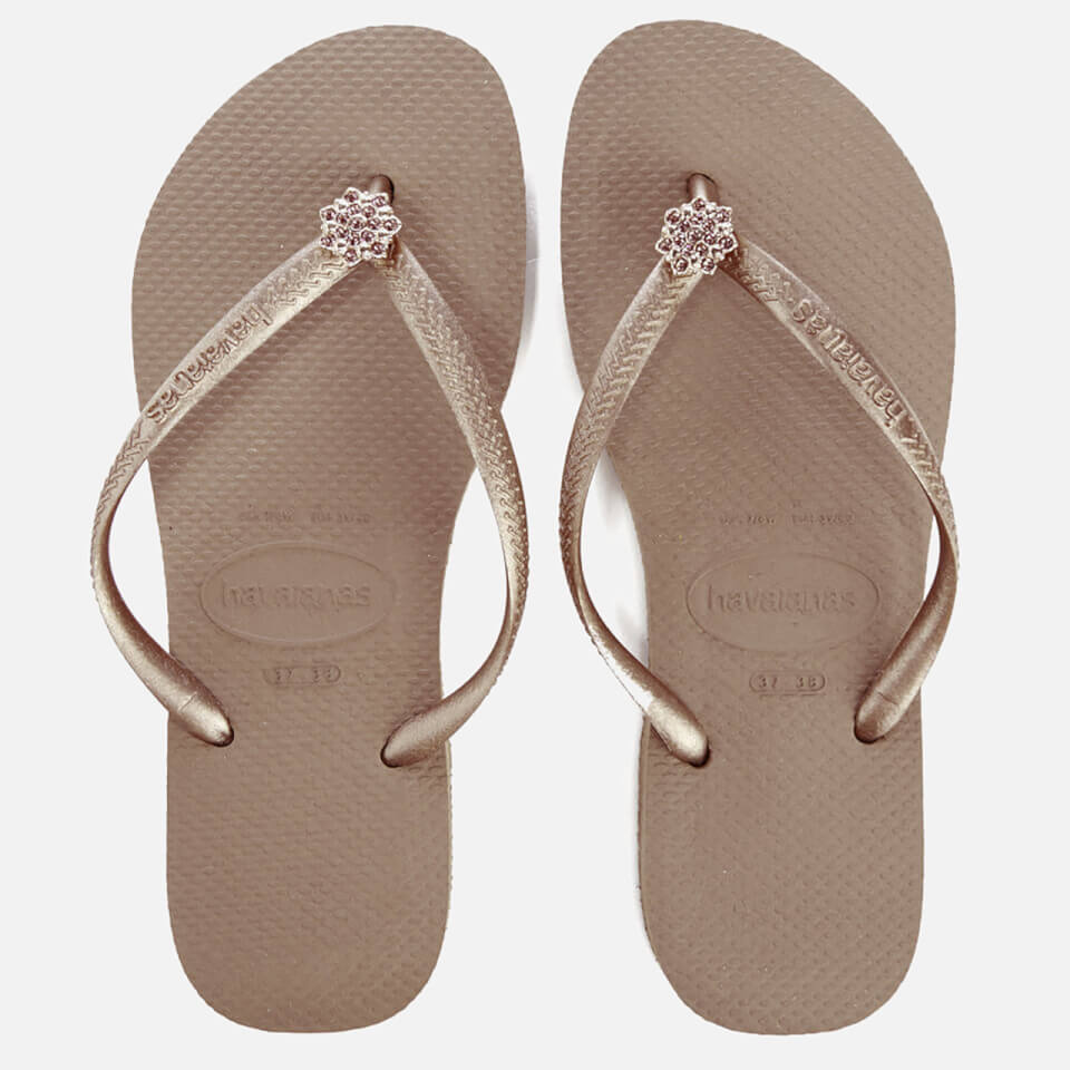 Havaianas Women's Slim Swarovski Crystal Poem Flip Flops - Rose Gold ...