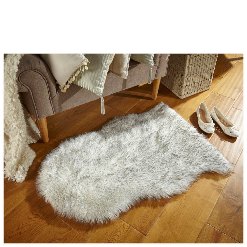 Flair Faux Fur Rug Sheepskin Grey Tipped (60X90) Homeware Zavvi UK