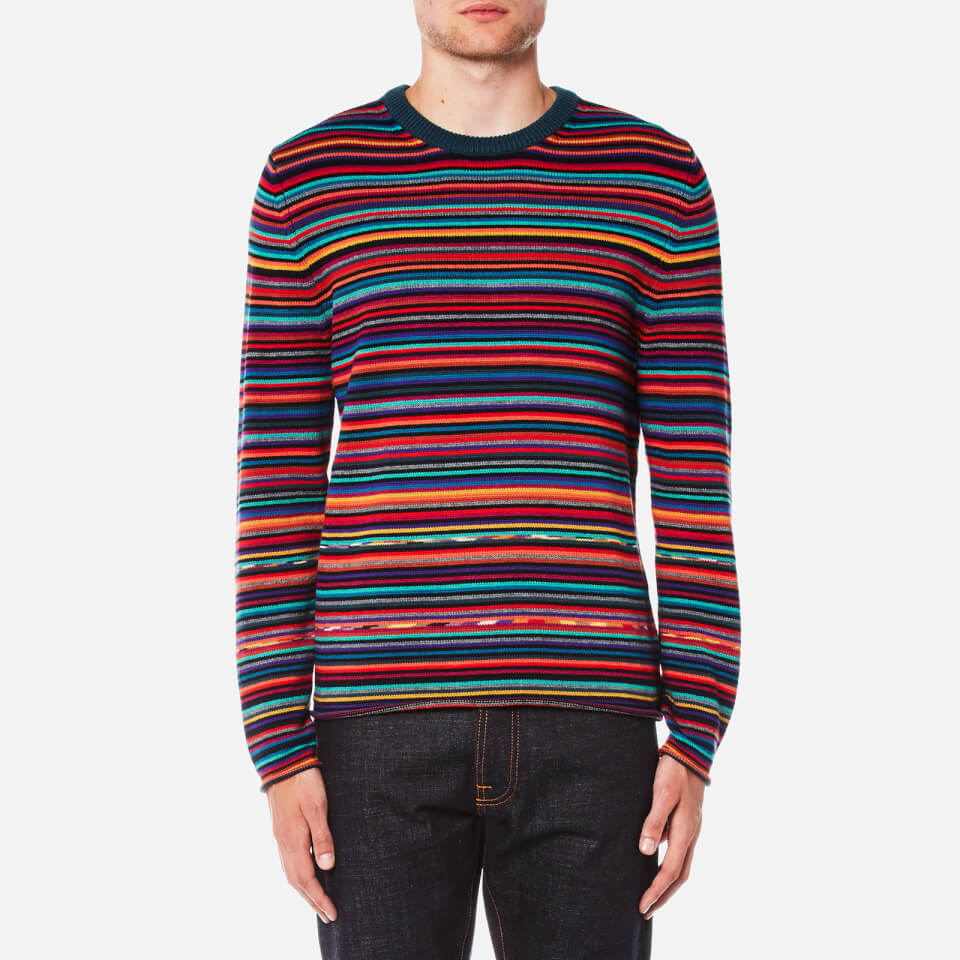 PS by Paul Smith Men's All Over Stripe Knitted Jumper Multi Free UK
